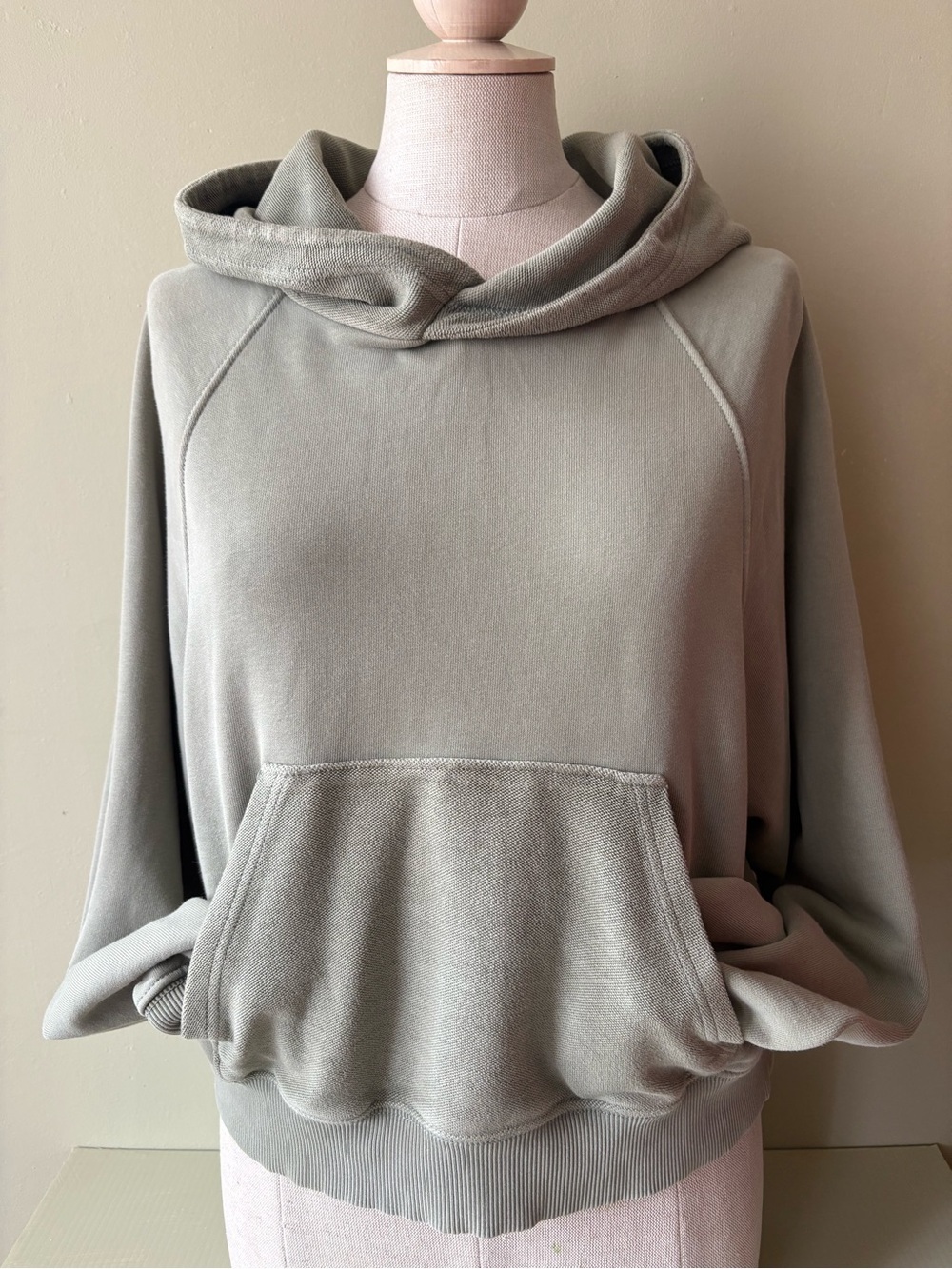 aerie Sage Green Lightweight Hoodie Pullover S cotton,